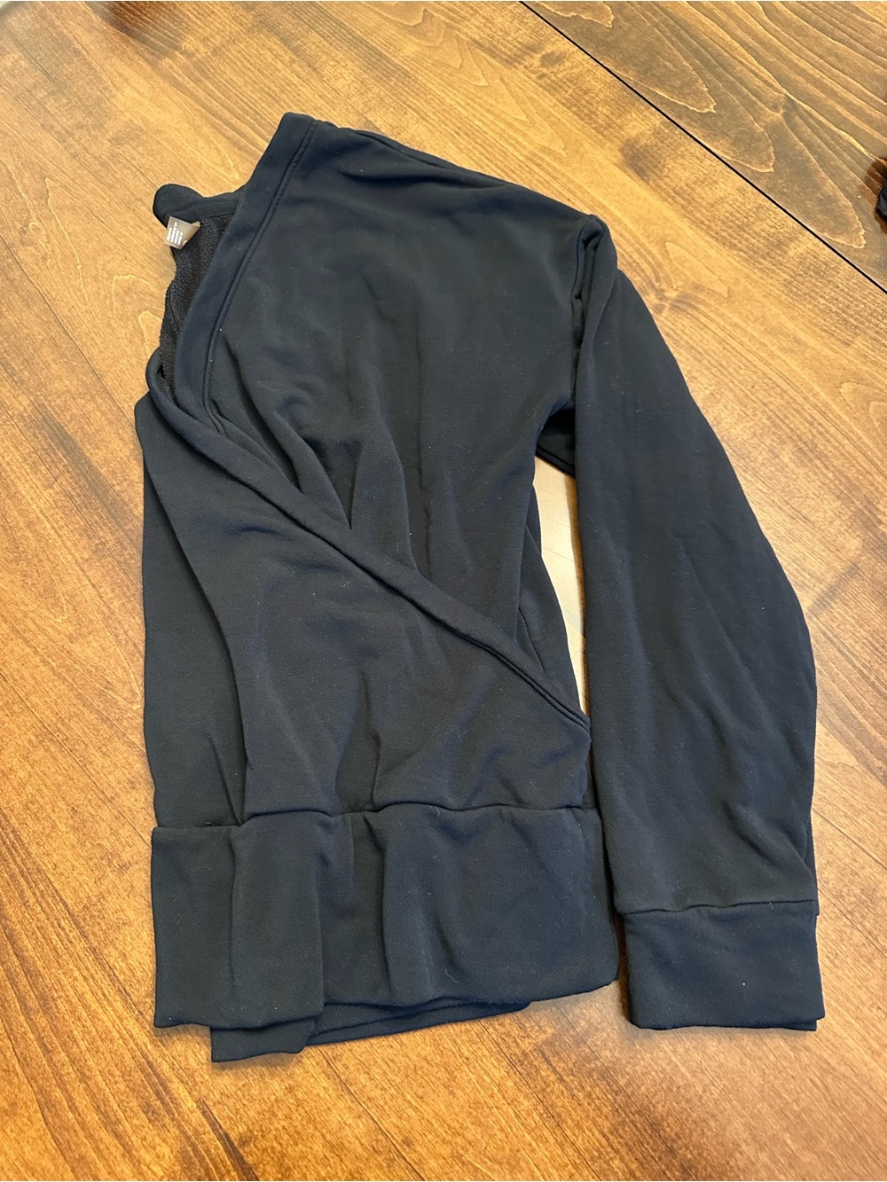 Zella Black Wrap-Front Long Sleeve Top